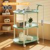 Mesa de centro móvil con ruedas color crema para dormitorio, sala de estar, sofá, apartamento pequeño, mesita de noche, estante, venta al por mayor