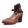 2021 Primavera y Otoño Nuevo Comercio Exterior Talla Grande Tacones Altos Europeos y Americanos Tacón Grueso Puntiagudo Moda Femenina Zapatos Individuales Tacón Alto