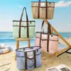 Nova Bolsa de Armazenamento de Malha Portátil para Natação, Bolsa de Higiene Pessoal Portátil de Grande Capacidade para Férias, Bolsa de Armazenamento Multifuncional para Praia