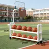 Estante de Almacenamiento para Pelotas de Jardín de Infancia Baloncesto Fútbol Voleibol Almacenamiento Carrito Móvil Estadio Gimnasio Deportivo Almacenamiento de Pelotas