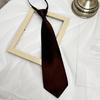 Corbata de cremallera camaleónica 8cm Perezosa corta para hombre Formal de negocios Ancha Negra Roja