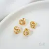 Fuerte Galvanoplastia Chapado en Oro de 14K Brillante Cuentas Espaciadoras de Bola Coreana Cuentas Espaciadoras de Bola Anudadas Enrolladas Accesorios para Joyería Hecha a Mano DIY