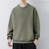 Suéter de cuello redondo para hombre, talla grande, primavera y otoño 2023, camiseta de manga larga de moda, color sólido, suelto, ropa de marca de moda para hombre.