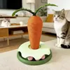 Placa arranhadora para gatos, arranhador de sisal para gatos, estrutura de escalada para gatos, durável e sem soltar fiapos, arranhador vertical, brinquedo rotativo em formato de cenoura para gatos