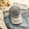 Gorra de Béisbol Bordada de Estilo Americano con Ala Ancha y Circunferencia de Cabeza Grande, Gorra de Béisbol de Mezclilla Lavada Vintage con Letras, Protección Solar Casual