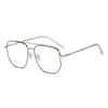 Lentes anti luz azul para mujer 2025 nuevo doble puente montura grande metal lente plana para hombre montura de lentes ópticos se puede equipar con visión cercana