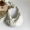 Nova Bolsa Croissant Estilo Coreano Ins Estilo Preguiçoso, Bolsa de Lona de Grande Capacidade, Bolsa Plissada Xadrez, Bolsa de Ombro Transversal para o Dia a Dia