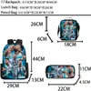 Mochila Deportiva de Tres Piezas Ronaldo Estrella de Fútbol Transfronteriza Bolsa para Comida Bolsa para Lápices Estudiantes de Primaria y Secundaria Mochila Casual Reductora de Carga