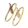 Pulseira exótica de cobra europeia e americana pulseira de cabeça de cobra com banho de ouro cobre diamante joias de moda personalidade feminina atacado geração