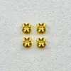 Color Dorado Antiguo Conservador de Color Agujero Pasante Doble Cara Flor de Cuatro Hojas Espaciador Cuentas Hecho a Mano DIY Pulsera Pulsera Collar Accesorios de Joyería Material