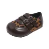Zapatos pequeños de cuero estilo británico, nueva colección primavera/otoño 2026, zapatos de princesa con estampado de leopardo para niñas estilo coreano, planos retro de suela blanda