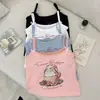 Camisole de Estilo Puro Desejo Hongxing para Mulheres, Roupa Externa de Celebridade da Internet, Estilo Curto de Desenho Animado com Bojos, Camada Base, Costas Bonitas