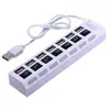 Hub USB de 7 portas com interruptores independentes, divisor USB, divisor de computador USB 2.0 padrão, pode ser conectado a uma fonte de alimentação externa