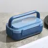 Lonchera Portátil Transfronteriza que se Puede Usar en el Microondas, Lonchera de Plástico de Grado Alimenticio para Estudiantes y Trabajadores de Oficina, Caja Bento Dividida
