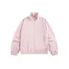 Chaqueta cortavientos ligera de color gris claro Cleanfit con cuello alto, color liso, corte holgado con hombros caídos y dobladillo elástico, prenda de abrigo casual