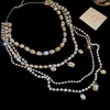 Collar de Borlas de Pedrería Ultra Brillante Europeo y Americano con Perlas, Cadena para Clavícula de Nicho de Lujo Ligero, Accesorio de Fiesta de Alta Gama a la Moda