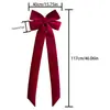 [Conjunto] Tecido veludo vermelho laço tridimensional decoração de Natal enfeite de árvore de Natal decoração suspensa