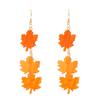 Aretes acrílicos de hoja de arce estilo ins europeo y americano, moda retro, creativos, de hoja larga, aretes de borla transfronterizos