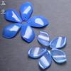 Horquilla con pétalos de magnolia retorcidos de ágata azul, de tamaño grande y pequeño, hecha a mano, con diseño antiguo de escalón. Accesorios para el cabello.