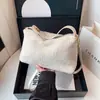 Bolso de Hombro de Felpa Simple Ins Retro Estilo Coreano 2025 Ropa de Trabajo de Otoño e Invierno para Mujer Bolso de Mano de Moda de Gran Capacidad