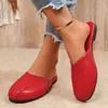 Comercio Electrónico Transfronterizo Otoño 2026 Estilo Nuevo Punta Cerrada Suela Plana Media Zapatilla de Casa Sandalias Deslizables de Patchwork para Mujer Suela Suave
