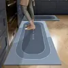 Tapete de Piso para Cozinha Absorvente Resistente à Sujeira Antiderrapante Tapete de Piso Diatomito Argila Absorvente Tapete para Pés Tapete para Porta de Entrada Senso Avançado