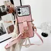 Lujo de alta gama adecuado para huawei nova flip anillo de moda cuerda diagonal cuero creativo pantalla plegable teléfono móvil