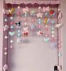 Cortina de porta de quarto de menina com coração, cortina divisória para porta de sala de estar, acessórios decorativos para pendurar, cortina sem furos para pendurar em quarto infantil de menina