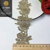 Hilo dorado soluble en agua código de barras encaje bordado de rosas 6 cm oro rosa accesorios de ropa de mujer encaje tela para sofá