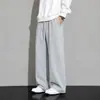 Pantalones casuales para hombre para primavera y verano, nuevo estilo moderno, color liso con logo estampado, estilo perezoso juvenil, pantalones deportivos holgados