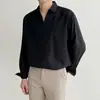Camisa Pulôver Masculina Solta Estilosa Nova para Primavera e Outono de 2026, Manga Longa, Versátil, Camisa Fresca e Bonita