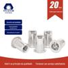 Cor de aço carbono zinco azul branco zinco escareado porca de rebite de cabeça chata M3M4M5M6M8-M12 porca de rebite de listra vertical de cabeça chata