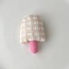 Acessórios de broche de picolé de sorvete xadrez com cabeça de cogumelo, acessórios DIY para roupas de criança, bolsa, presilha de cabelo, acessórios para meias