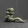 Queimador de incenso de cerâmica celadon transfronteiriço, incensário de sândalo, coelho de jade criativo, nuvem auspiciosa, ruyi, assento para incenso, incenso deitado, interno, casa