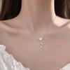 S925 Colar de Prata Esterlina Estilo Coreano Feminino Doce Fresco e Gentil Elegante Elegante Moda Mori Estilo Flor Clavícula Colar de Corrente