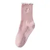 Calcetines Deportivos Antideslizantes Profesionales para Yoga para Mujer, Algodón Puro, Resistentes al Olor, Calcetines para el Suelo sin Costuras, Calcetines de Media Pantorrilla para Fitness, Running, Pilates