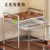 Estante para microondas de cocina estilo mediados de siglo, estante para horno de encimera, estante de almacenamiento multifuncional extraíble para olla arrocera