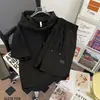 Nova Marca Moderna Moda Casual Conjunto de Verão Masculino e Feminino Simples Versátil Fino Respirável Camiseta e Shorts Conjunto de Duas Peças