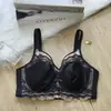 Sujetador de encaje sin costuras estilo francés para mujer, con un suave aro, relleno fino, soporte lateral y un diseño cómodo y ajustable para minimizar la apariencia de un busto grande.