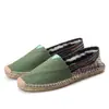 Casal sapatos de lona sapatos de palha sapatos masculinos e femininos sapatos baixos tendência lazer preguiçoso pescador sapatos de linho fabricantes atacado