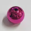 Cuentas Redondas de Acrílico Color Duradero Chapado Chapado UV Agujero Recto Perforadas DIY Cadena de Teléfono Colgante Material Accesorios de Joyería