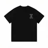 Marca da Moda Transfronteiriça Fd Genuíno Exportação Algodão Puro Gola Redonda Clássico Bordado de Cachorro Casual Solto Simples Camiseta para Homens e Mulheres