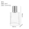 Botella de perfume de 30 ml con tapa de bayoneta, botella de vidrio con pulverizador fino, botella de perfume de vidrio achatada, botella cosmética.