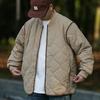 Abrigo acolchado de algodón con forma de rombo y diamantes suelto para otoño e invierno para hombres y mujeres Estilo japonés Vintage Abrigo acolchado de algodón Marca de moda Abrigo tipo traje de béisbol Abrigo acolchado de algodón casual