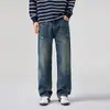 Roupas Masculinas Fengshe / Nova Temporada 2026 Jeans Vintage Lavado de Alta Resistência para Homens, Calças Longas Casuais de Corte Reto Solto, Tendência