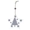Decorações de Natal Pingentes para Árvore de Natal Pingentes Criativos de Madeira Branca Estrela de Cinco Pontas Layout de Cena para Janela