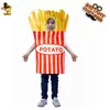 Disfraz de Actuación Navideña Cosplay Papas Fritas Disfraz para Padres e Hijos COSPLAY Disfraz para Fiesta de Comida Disfraz de Actuación