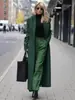 Moda Femenina Transfronteriza Europea y Americana Otoño/Invierno 2026 Amazon Casual Largo Color Sólido Abrigo de Lana Cálido