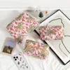Bolsa de almacenamiento de artículos de tocador de estilo fresco transfronteriza para mujer, Bolso de mano de tela jacquard, Bolsa grande de capacidad para cuidado de la piel y maquillaje
