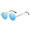 Gafas de Sol Redondas Estilo Retro Steampunk, Gafas de Sol Personalizadas de Moda de Gama Alta, Gafas de Sol Antiviento UV Estilo Urbano Hip-Hop